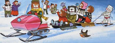 Kar arabası ile teddies by English School