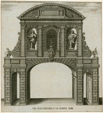 Temple Bar, Londra, The West Prospect by English School