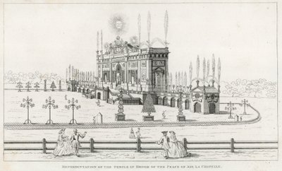 Aix la Chapelle Barışı onuruna tapınak 1749 by English School