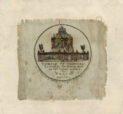 1814 Barışını kutlamak için Concord Tapınağı (ipek üzerine baskı) by English School