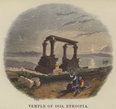 İsis Tapınağı, Etiyopya (renkli gravür) by English School