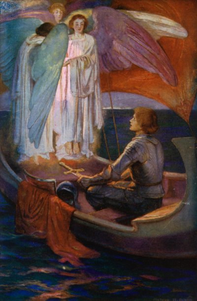 Tennyson Şiiri: Sir Galahad (renkli taş) by English School