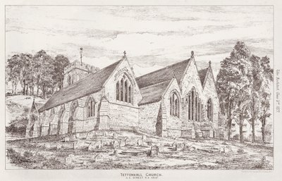 Tettenhall Kilisesi (gravür) by English School
