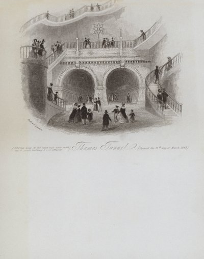 Thames Tüneli (gravür) by English School