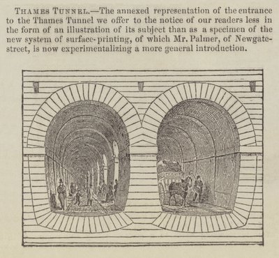 Thames Tüneli (gravür) by English School
