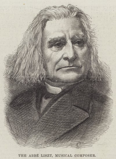 Abbe Liszt, Müzik Bestecisi (gravür) by English School