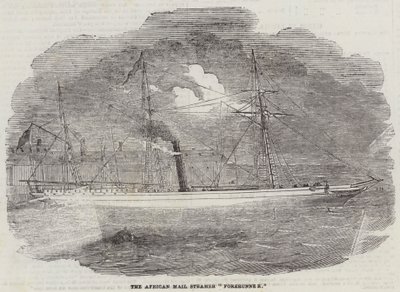 African Mail Steamer "Öncü" (gravür) by English School