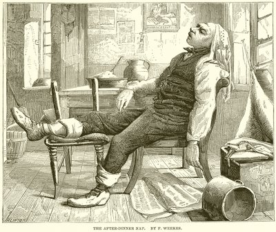 Akşam Yemeği Sonrası Şekerleme. F. Weekes tarafından by English School