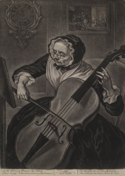 The Aged Trifler, c.1750 (mezzotint) by English School