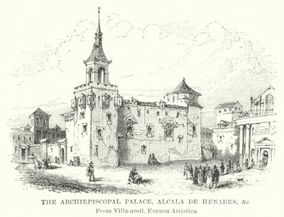 Başpiskoposluk Sarayı, Alcala de Henares vb (gravür) by English School