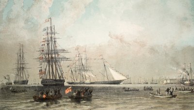 Kraliyet Yatının Gravesend Açıklarına Gelişi, 7 Mart 1863, A Memorial of the Marriage of the Marriage of Edward VII ve Alexandra of Danish, pub. 1864 by English School