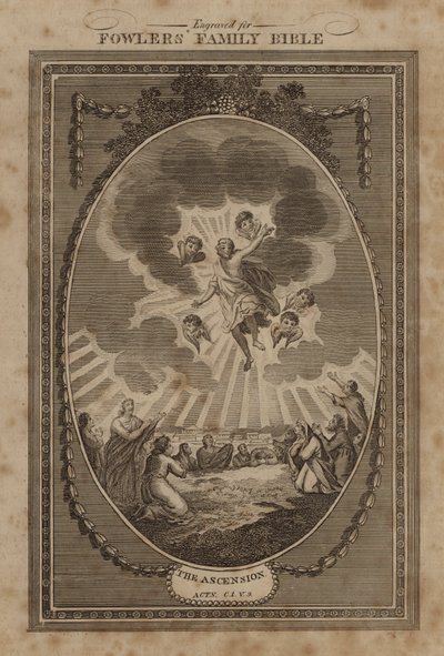 Yükseliş, Elçilerin İşleri, Bölüm 1, Ayet 9 (gravür) by English School