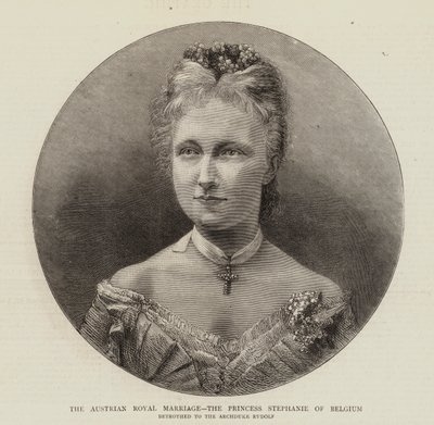 Avusturya Kraliyet Evliliği, Belçika Prensesi Stephanie (gravür) by English School