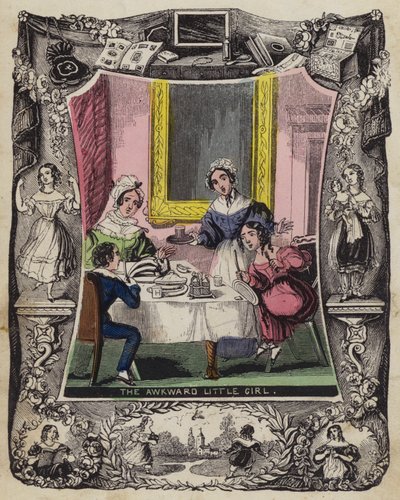 Garip Küçük Kız (renkli gravür) by English School