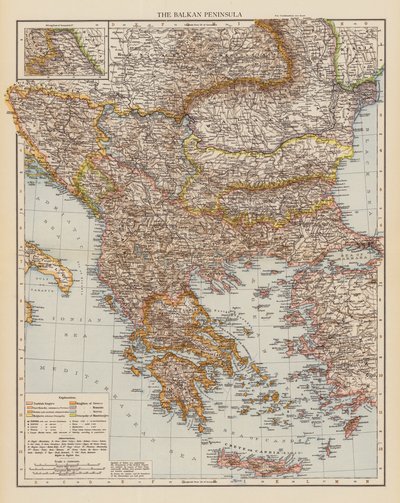 Balkan Yarımadası (renkli lito) by English School
