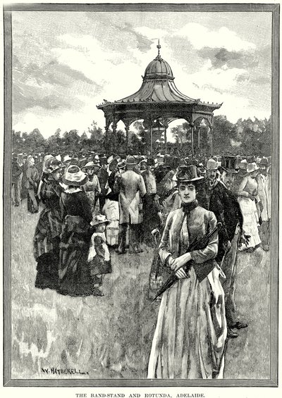 The Band-Stand and Rotunda, Adelaide (gravür) by English School