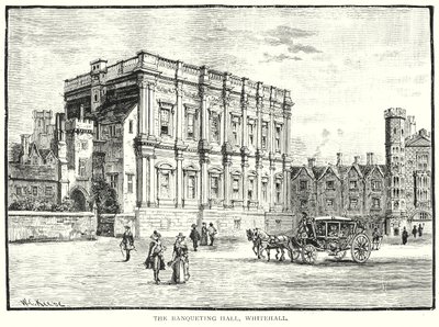 Ziyafet Salonu, Whitehall (gravür) by English School