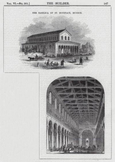 Aziz Boniface Bazilikası, Münih (gravür) by English School