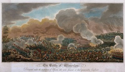 Waterloo Savaşı, 1815, 1817 (aquatint) by English School
