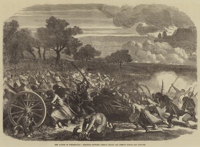 Weissenburg Savaşı, Alman Birlikleri ile Fransız Turcos ve Zouaves arasındaki mücadele (gravür) by English School