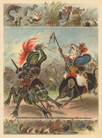 Kurbağalar ve Farelerin Savaşı (chromolitho) by English School
