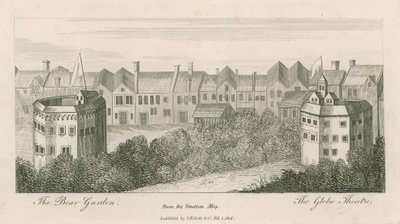 Ayı Bahçesi ve Küre, Bankside, Londra, Venedik Haritasından by English School