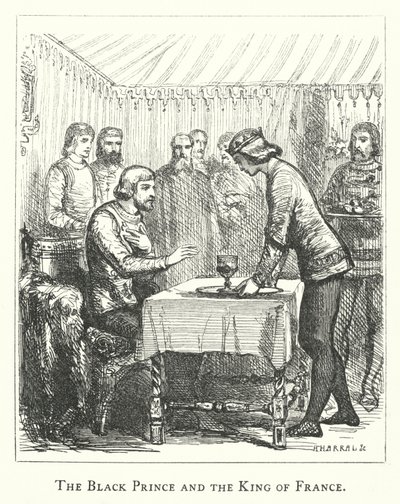 Kara Prens ve Fransa Kralı (gravür) by English School