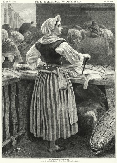 Boulogne Balık-Karısı (gravür) by English School