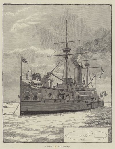 İngiliz Donanması, HMS Agamemnon (gravür) by English School