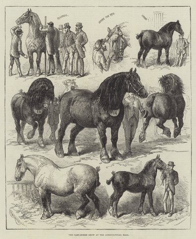 Ziraat Salonundaki Araba-At Gösterisi (gravür) by English School