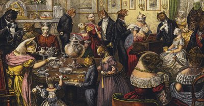 Kedilerin Çay Partisi (renkli taş) by English School