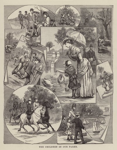 Parklarımızdaki Çocuklar (gravür) by English School