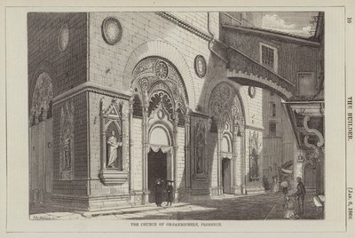Or-sanmichele Kilisesi, Floransa (gravür) by English School