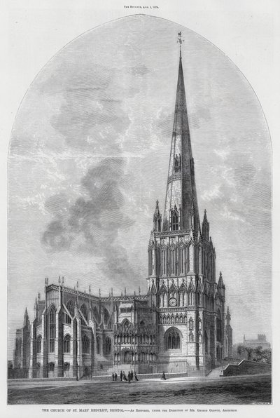St Mary Redcliffe Kilisesi, Bristol (gravür) by English School