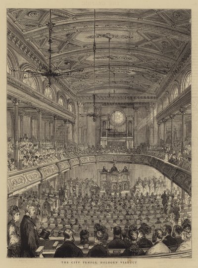 Şehir Tapınağı, Holborn Viyadüğü (gravür) by English School