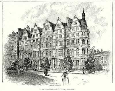 The Constitutional Club, Londra (gravür) by English School