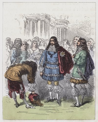 Charles II Mahkemesi (renkli gravür) by English School