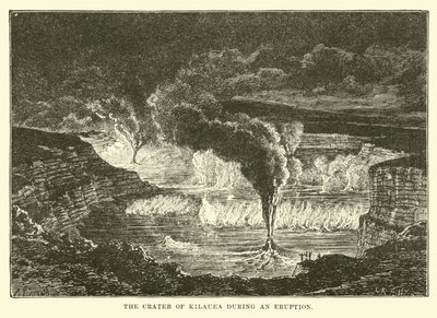 Bir patlama sırasında Kilauea Krateri by English School