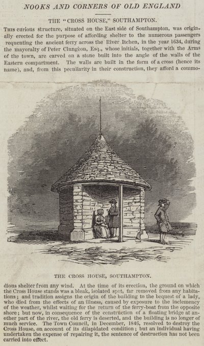 "Çapraz Ev", Southampton (gravür) by English School