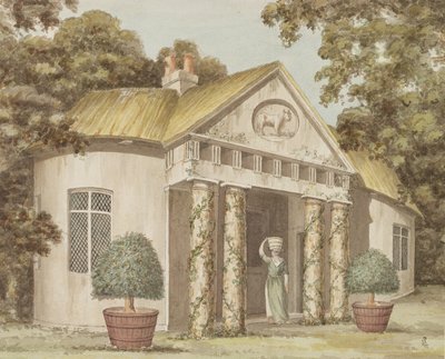 The Dairy at Hamels, Hertfordshire (kağıt üzerinde wc) by English School