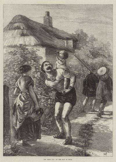 Epsom Yolunda Derbi Günü (gravür) by English School