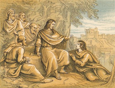 Kudüs'ün Yıkımı önceden bildirildi (renkli gravür) by English School