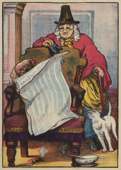 Haber Okuyan Köpek (renkli taş baskı) by English School