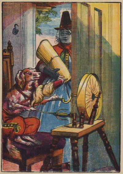 Dönen Köpek (renkli taş baskı) by English School
