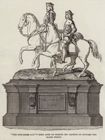 "Doncaster Kupası", Fransa Kralı John, Kara Prens Edward tarafından Tutsak Edildi (gravür) by English School