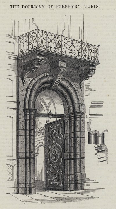 Porfir Kapısı, Torino (gravür) by English School