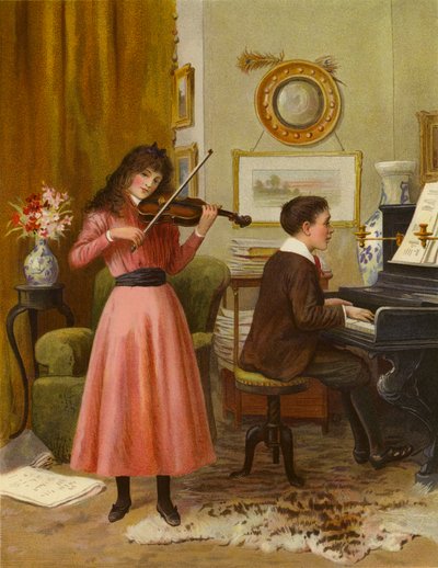 Düet (renkli taş baskı) by English School