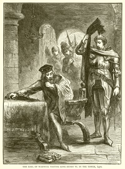 Warwick Kontu, Kral VI. Henry'yi Kule'de ziyaret ediyor, 1470 by English School