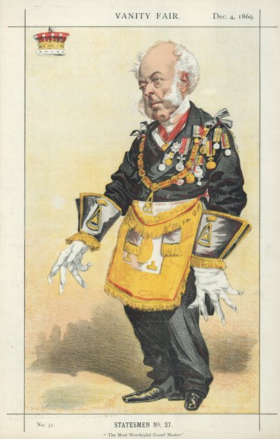 Zetland Kontu, En Saygıdeğer Büyük Üstat, 4 Aralık 1869, Vanity Fair karikatürü by English School