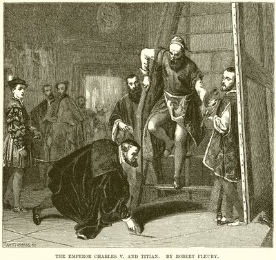 İmparator Charles V ve Titian. Robert Fleury tarafından by English School